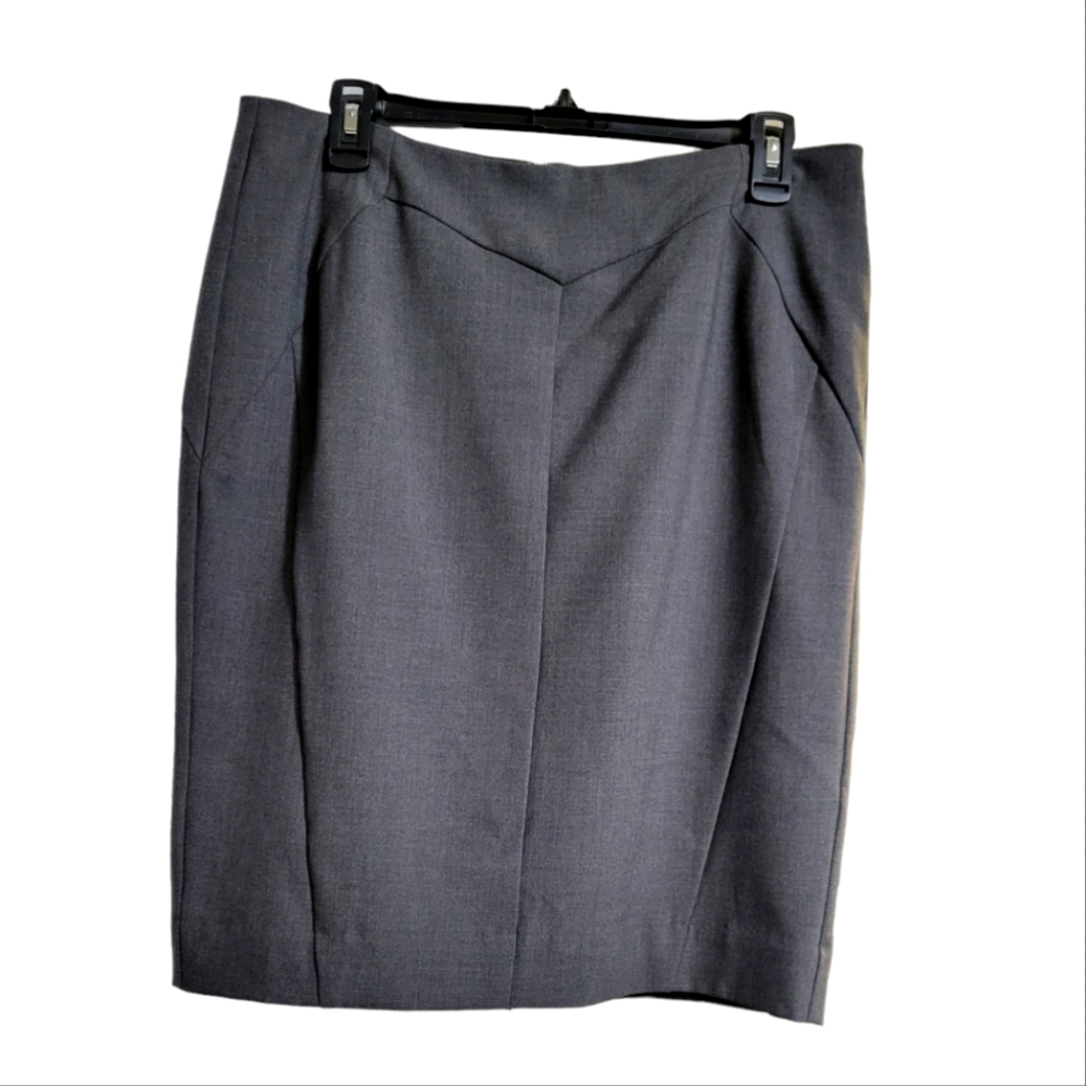 Worthington Women's Gray Fully Lined, Diagonal Shapes Skirt Size 10